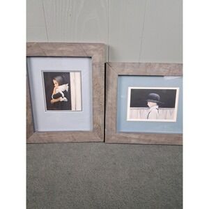 Vintage Nancy N. A. Noel Sarah Benjamin Prints Amish Girl Boy Framed Set‎ of 2